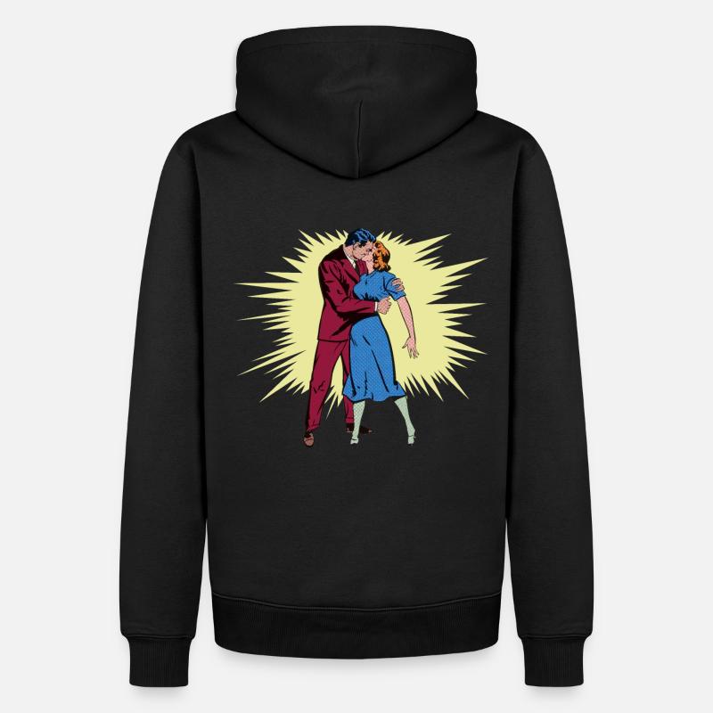 Le baiser debout - Sweat à capuche Premium bio Homme - noir