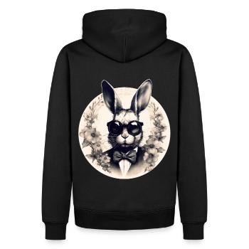 Lapin cool avec des lunettes de soleil - Sweat à capuche Premium bio Homme - noir - Dos - Nico (187cm)