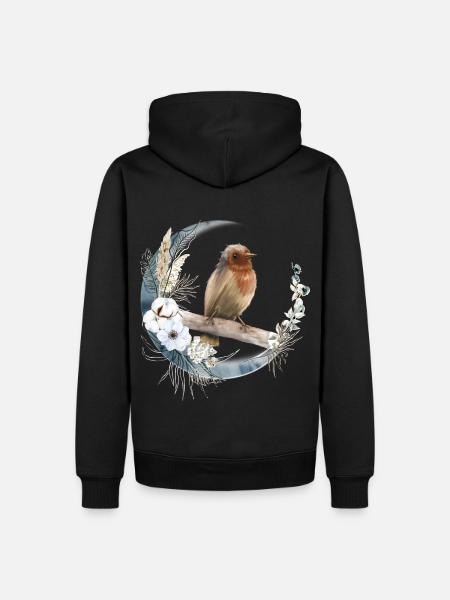 Robin Bird Friend Gift - Men’s Premium Organic Hoodie - black