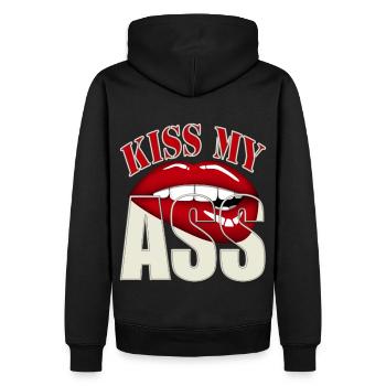 Embrasse mon cul - Sweat à capuche Premium bio Homme - noir - Dos - Nico (187cm)