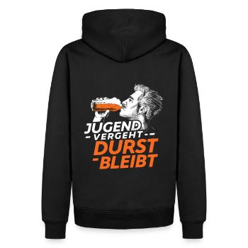 Jugend geht Durst bleibt - Vatertag Geschenk - Männer Premium Bio Hoodie - Schwarz - Hinten - Nico (187cm)