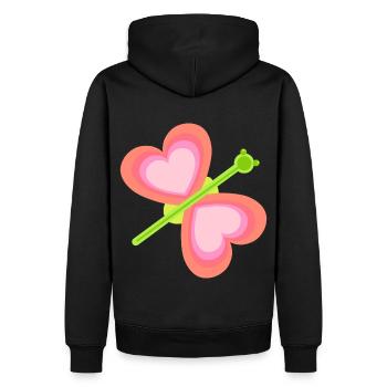 Coeur Papillon Printemps Enfant Bébé Insectes Années 80 - Sweat à capuche Premium bio Homme - noir - Dos - Nico (187cm)