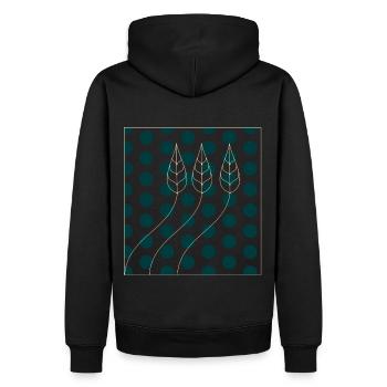 Pflanzenmuster Punkte - Männer Premium Bio Hoodie - Schwarz - Hinten - Nico (187cm)
