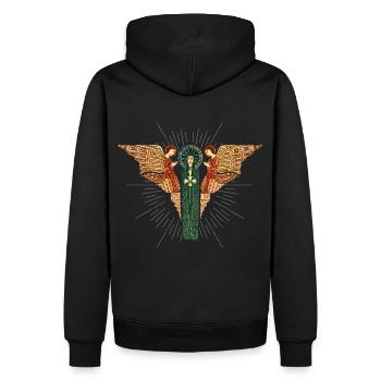 Jugendstil, Arts & Crafts Vintage Engelmotiv - Männer Premium Bio Hoodie - Schwarz - Hinten - Nico (187cm)