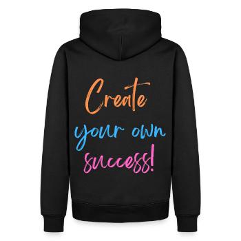 KDFA I Create your own success! - Männer Premium Bio Hoodie - Schwarz - Hinten - Nico (187cm)