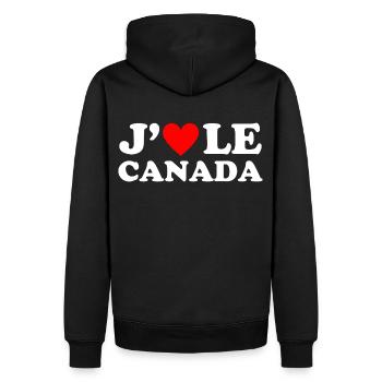 I love Canada Canadian red heart gift - Men’s Premium Organic Hoodie - black - Back - Nico (187cm)