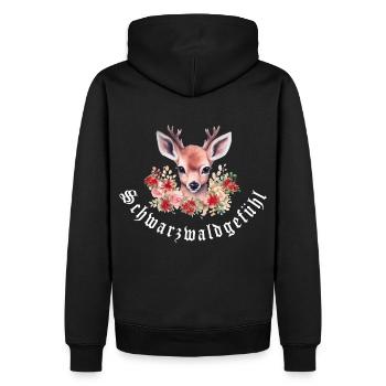 Sensation de Forêt-Noire - Sweat à capuche Premium bio Homme - noir - Dos - Nico (187cm)