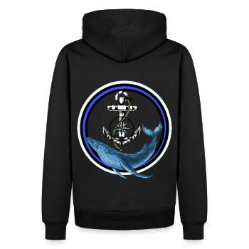 Mammifère marin Poisson Baleine Poisson Ancre maritime - Sweat à capuche Premium bio Homme - noir - Dos - Nico (187cm)