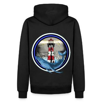 Meeressäuger Fisch Wal Fische Leuchtturm Nautik - Männer Premium Bio Hoodie - Schwarz - Hinten - Nico (187cm)