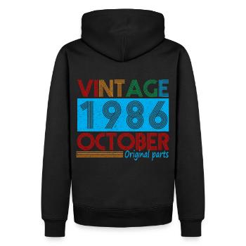 Vintage Oktober 1986 36 Jahre alte Geburtstagsgeschenke - Männer Premium Bio Hoodie - Schwarz - Hinten - Nico (187cm)