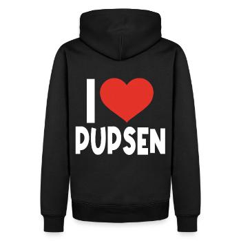 Ich liebe Pupsen Furzen I love Fun Furz Pups - Männer Premium Bio Hoodie - Schwarz - Hinten - Nico (187cm)