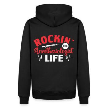 Anesthesia Anesthesia Technician Anesthesiologist - Men’s Premium Organic Hoodie - black - Back - Nico (187cm)