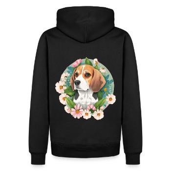 Beagle Hundehalter - Männer Premium Bio Hoodie - Schwarz - Hinten - Nico (187cm)