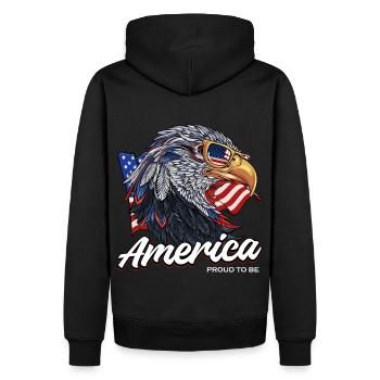 Proud America 4th Of July Independence Patriotic - Männer Premium Bio Hoodie - Schwarz - Hinten - Nico (187cm)