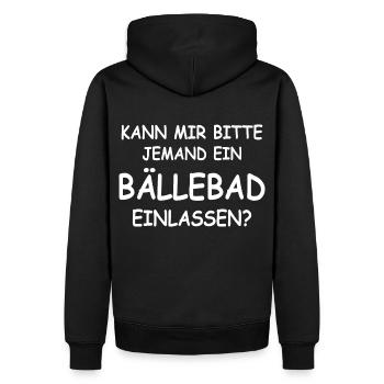 Lustige Sprüche - Männer Premium Bio Hoodie - Schwarz - Hinten - Nico (187cm)