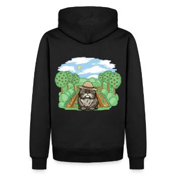 Farm Cat Cats Gardener Hobby Gardener - Men’s Premium Organic Hoodie - black - Back - Nico (187cm)