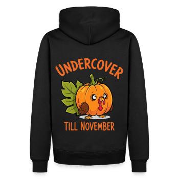 Undercover Truthahn - Männer Premium Bio Hoodie - Schwarz - Hinten - Nico (187cm)