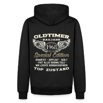 55th Birthday Man Oldtimer August Vintage 1968 - Men’s Premium Organic Hoodie - black - Back - Nico (187cm)