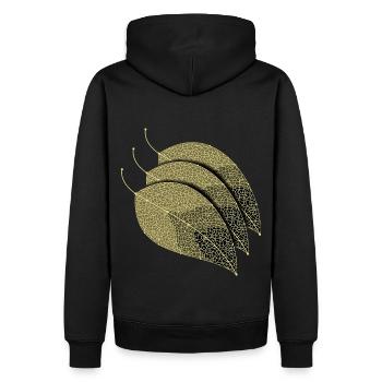 Feuilles décoratives - Sweat à capuche Premium bio Homme - noir - Dos - Nico (187cm)