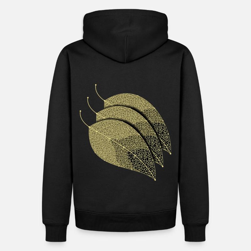 Blätter Dekorativ - Männer Premium Bio Hoodie - Schwarz