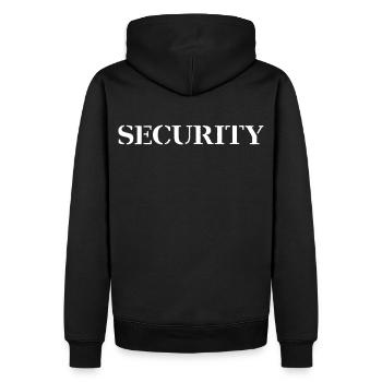 Security - Sweat à capuche Premium bio Homme - noir - Dos - Nico (187cm)