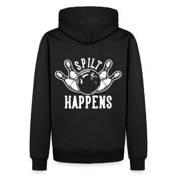 Split Happens Bowling Pins Bowler Bowling-Team - Männer Premium Bio Hoodie - Schwarz - Hinten - Nico (187cm)