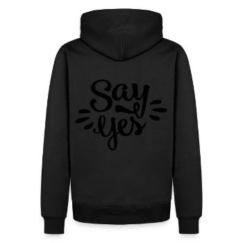 Mama willst du meinen Papa heiraten Antrag Baby - Männer Premium Bio Hoodie - Schwarz - Hinten - Nico (187cm)