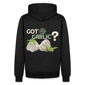 Ail, drôle de Spuch, Got-Garlic - Sweat à capuche Premium bio Homme - noir - Dos - Nico (187cm)