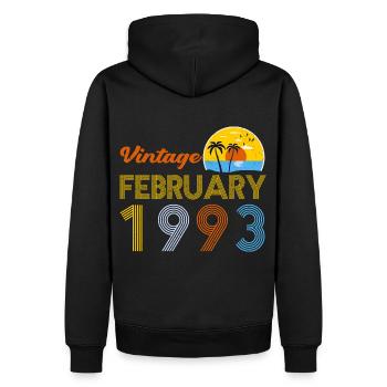 30ème Anniversaire Millésime Février 1993 30 ans Cadeaux - Sweat à capuche Premium bio Homme - noir - Dos - Nico (187cm)