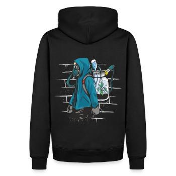 Graphique éco-conservation environnementaliste du Jour de la Terre - Sweat à capuche Premium bio Homme - noir - Dos - Nico (187cm)