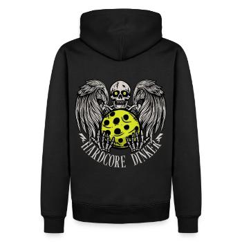 Dinker hardcore - Sweat à capuche Premium bio Homme - noir - Dos - Nico (187cm)
