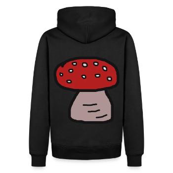 Fliegenpilz Pilze Herbst r Giftig Glücksbringer - Männer Premium Bio Hoodie - Schwarz - Hinten - Nico (187cm)