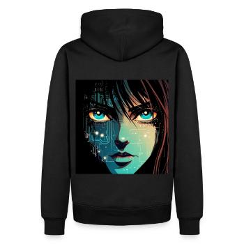 Anime Digital - Männer Premium Bio Hoodie - Schwarz - Hinten - Nico (187cm)