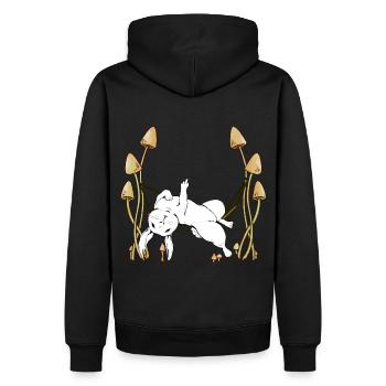 Lapin Hamac Chilling Lapin Lapins - Sweat à capuche Premium bio Homme - noir - Dos - Nico (187cm)