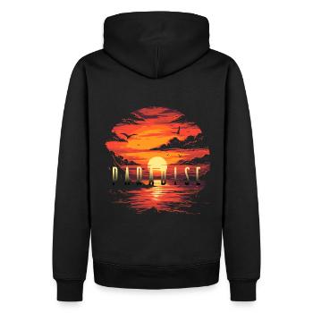 Sunset Sonnenuntergang Paradise - Men’s Premium Organic Hoodie - black - Back - Nico (187cm)