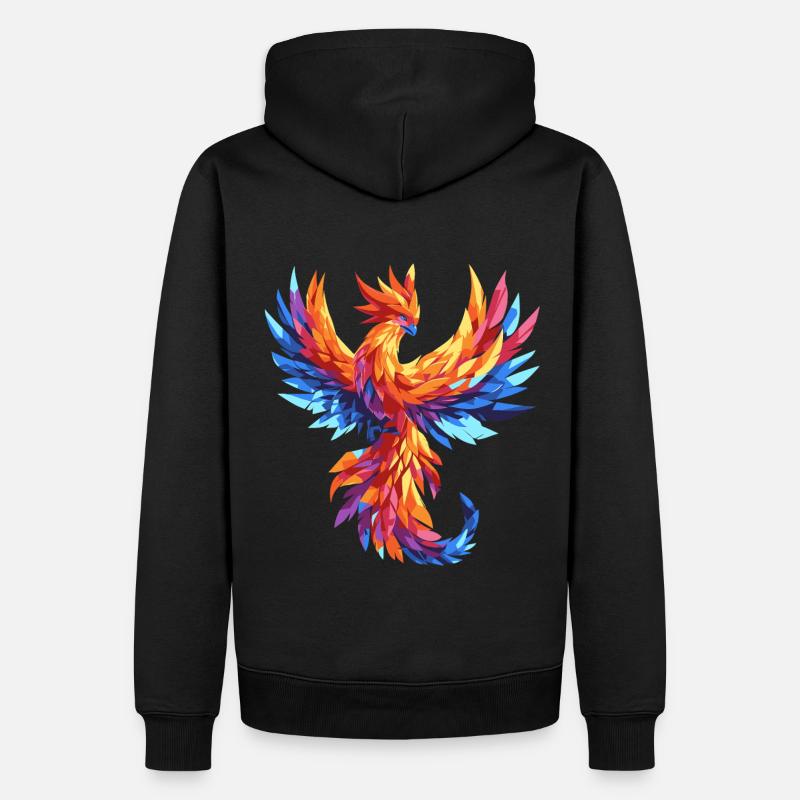 Phönix phoenix fantasy magic vogel - Männer Premium Bio Hoodie - Schwarz