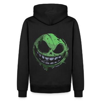 Spooky Face - Halloween Trick or Treat - Sweat à capuche Premium bio Homme - noir - Dos - Nico (187cm)