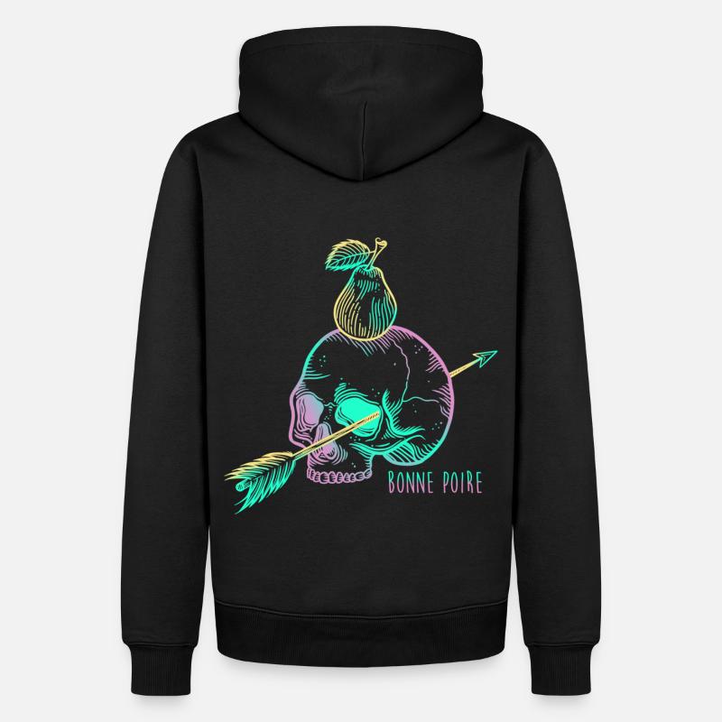 Skull pear mauve - Sweat à capuche Premium bio Homme - noir