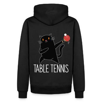 Table Tennis Katze Pingpong Black Cat Outfit - Sweat à capuche Premium bio Homme - noir - Dos - Nico (187cm)