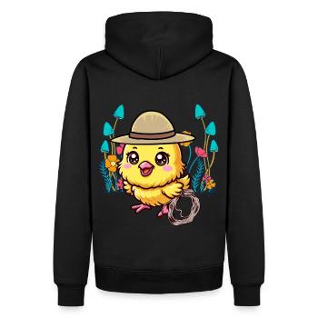 animaux mignons poussin wild west enfants enfant - Sweat à capuche Premium bio Homme - noir - Dos - Nico (187cm)