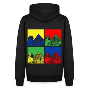Egyptian Legacy Pop Art Sphinx Pyramids - Men’s Premium Organic Hoodie - black - Back - Nico (187cm)