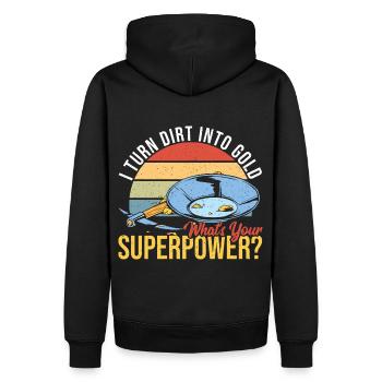 Gold Panner Flakes Gold Miner Gold Digger Kostüm - Männer Premium Bio Hoodie - Schwarz - Hinten - Nico (187cm)