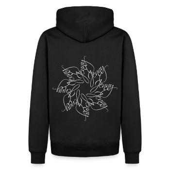 Jenny Name Namensmandala - Männer Premium Bio Hoodie - Schwarz - Hinten - Nico (187cm)