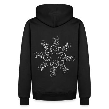 Dana Nom Nom Mandala - Sweat à capuche Premium bio Homme - noir - Dos - Nico (187cm)