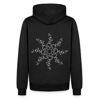 Denise Name Namensmandala - Männer Premium Bio Hoodie - Schwarz - Hinten - Nico (187cm)