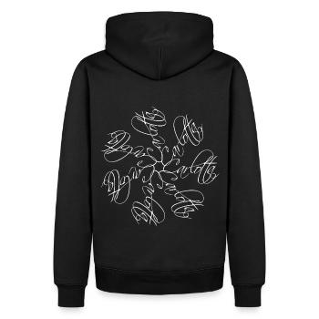 Carlotta Nom Nom Mandala - Sweat à capuche Premium bio Homme - noir - Dos - Nico (187cm)