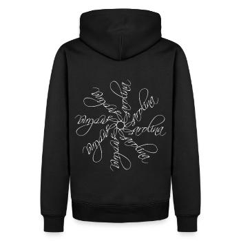 Carolina Nom Nom Mandala - Sweat à capuche Premium bio Homme - noir - Dos - Nico (187cm)