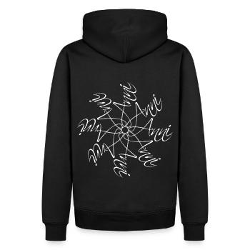 Anni Name Namensmandala - Männer Premium Bio Hoodie - Schwarz - Hinten - Nico (187cm)