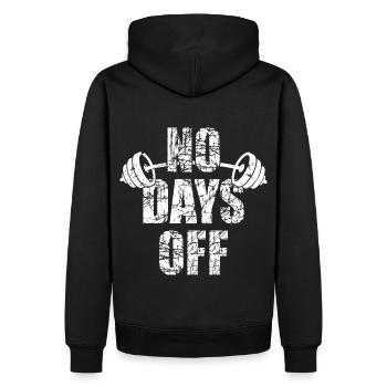 Pas de jours de congé Bodybuilder disant Barbell - Sweat à capuche Premium bio Homme - noir - Dos - Nico (187cm)