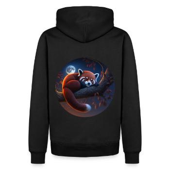 Petit panda - Sweat à capuche Premium bio Homme - noir - Dos - Nico (187cm)